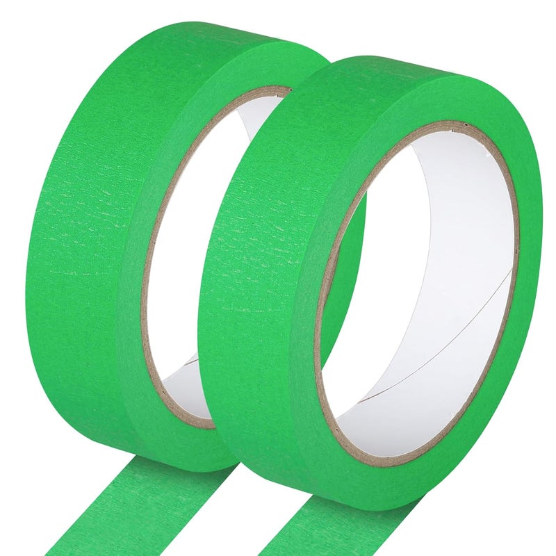 G GEYYANG 2 Pack Green Painters Tape - Green Masking Tape 1 Inch Wide - Multi-Surface, Smart Adhesion, Indoor & Outdoor - Paint Tape for DIY, Labeling, Art, Car, General Purpose - 180FT Total - Image 1